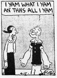 Popeye saying to Olive Oyl: